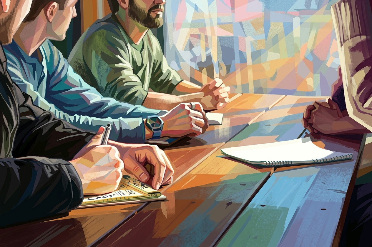 Executive directing a focused, high-impact meeting