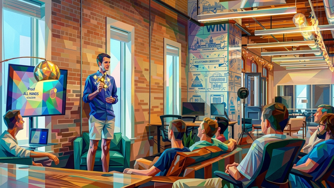 Executive presenting to a corporate board