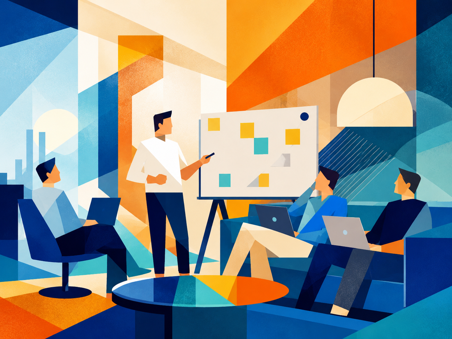 Leader communicating company policy with directness and empathy